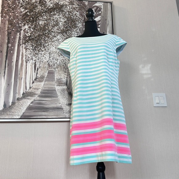 Lilly Pulitzer Womens Lana Cap Sleeve Poolside Blue Striped Dress - Size‎ XL - Picture 5 of 11
